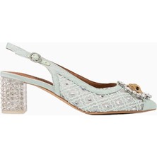 Kurt Geiger Chelsea 60 Block Slingback Deri Lüks, Dolgu Topuklu Kadın Ayakkabı