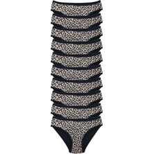Leopardess 10 Adet Leopar Desenli Likralı Yumuşak Dokulu Kadın Slip Külot