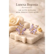 Begonia Accessories Vip Çelik Altın Kaplama Paslanmaz Kararmaz Alerji Yapmaz Zirkon Taş Minimal Figürlü Çivi Halka Küpe