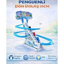 Mavi Su Dünyası Merdivenli Penguen Seti | Müzikli ve Işıklı | Dön Dolaş Penguen Oyunu | Merdivenden Çıkıp Kaydıraktan Kayan Yavru Penguen