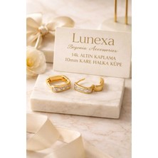 Begonia Accessories Vip Çelik Altın Kaplama Paslanmaz Kararmaz Alerji Yapmaz Zirkon Taş Minimal Figürlü Çivi Halka Küpe
