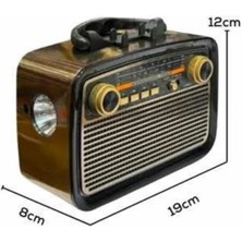 Epilons Mey Ithalat® Nostaljik Radyo Bluetooth Bağlantılı Müzik Kutusu Ahşap