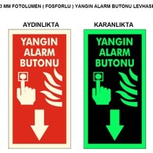 İnterform Fotolümen ( Fosforlu ) Yangın Alarm Butonu Levhası 10 x 10 cm