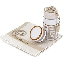 Esranın Dünyası Silindir Kutu Seccade Seti, Beyaz Kablo ile