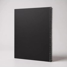 Esranın Dünyası Kareli Spiralli Not Defteri - A4 Boyut (Siyah Kapak)