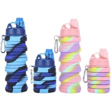 Esranın Dünyası Sızdırmaz Katlanabilir Silikon Su Matarası - 500 ml Kapasiteli