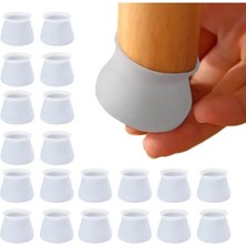 Esranın Dünyası 20'li Silikon Masa ve Sandalye Ayağı Koruyucu - Beyaz