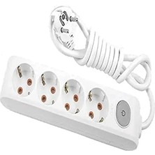 Esranın Dünyası 4'lü Topraklı Priz - Çocuk Koruma Özelliği ile Güvenli Kullanım