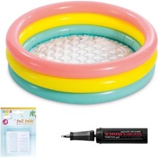 Esranın Dünyası Şişme Yumuşak Tabanlı 3 Boğumlu Çocuk Havuzu, 86X25 Cm, Pompa ve Yama Seti Dahil
