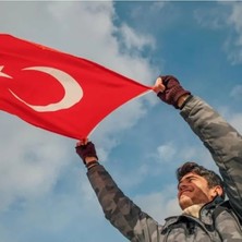 Esranın Dünyası Nefes Alabilir Türk Bayrağı - 70X105 Cm, Uv ve Solmaya Dayanıklı