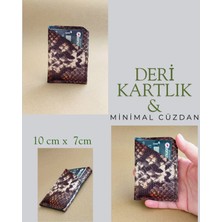 Hakiki Deri Minimal Avuçiçi Yılan Desen Tasarım Erkek Cüzdan Kartlık Drc-21
