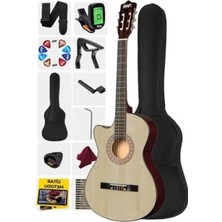 Esranın Dünyası Kesik Klasik Gitar Seti - 4/4 Yetişkin Boy, Doğal Renk