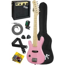 Esranın Dünyası 4-6 Yaş Çocuklar Için Pembe Amfili Elektro Gitar Seti