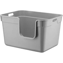 Esranın Dünyası 54X40X32 cm Yarı Açık Kedi Tuvaleti - Gri