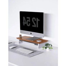 Esranın Dünyası Modern Tasarımlı Meşe Monitör Standı, 22X55X10 cm