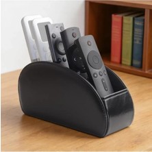 Esranın Dünyası Pu Deri Uzaktan Kumanda Tutucu - 5 Bölmeli Masaüstü Düzenleyici (Siyah)