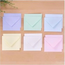 Esranın Dünyası Renkli Minik Zarf Seti, 7x9 Cm, 12 Adet (Açık Sarı, Su Yeşili, Açık Mavi, Krem, Lila, Açık Pembe)