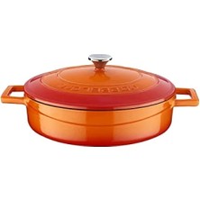 Esranın Dünyası Çok Amaçlı Döküm Tencere, 24 Cm, Turuncu