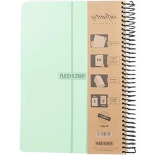 Esranın Dünyası A4 Boyutunda 210 Yapraklı Spiralli Defter - 7 Konulu Yeşil Kapak