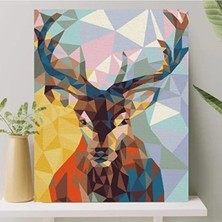 Esranın Dünyası Numaralı Boyama Tuval Seti - Geyik Tasarımlı 40X50 cm