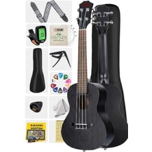 Esranın Dünyası Siyah Concert Ukulele - Tuner, Askı ve Çanta ile
