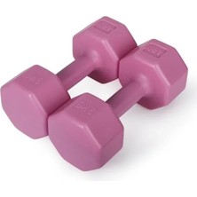 Esranın Dünyası 2 Adet 3 kg Dambıl Seti, Pembe Renk ve Dayanıklı Malzeme