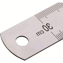 Esranın Dünyası 30 cm Çelik Cetvel - Inç Ölçülü, Dayanıklı ve Kullanışlı