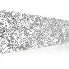 Esranın Dünyası 70X30 cm Dikişli Kenar Gaming Mouse Pad, Beyaz Harita Çizgileri