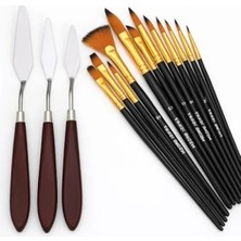 Esranın Dünyası 12'li Fırça Seti ve 5'li Metal Spatula Seti
