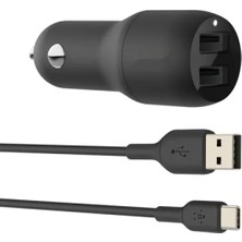 Esranın Dünyası 24 W Çift USB Araç Şarj Cihazı + 3 M Usb-C Kablosu