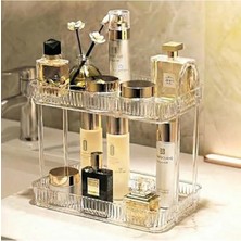 Esranın Dünyası 2 Katlı Şeffaf Makyaj Organizeri, Kozmetik Aksesuar Düzenleyici