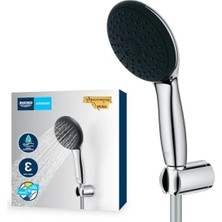 Esranın Dünyası 110MM Yuvarlak El Duşu Seti, 3 Akışlı, Krom Kaplama