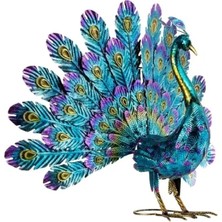 Esranın Dünyası Metal Tavus Kuşu Bahçe Heykeli, 81X30X58 cm