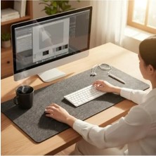 Esranın Dünyası 100X44 cm Antrasit Renk Keçe Mouse Pedi, 3 mm Kalınlık