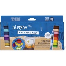 Esranın Dünyası 18 Renk Su Bazlı Akrilik Fırça Uçlu Boya Kalemi Seti