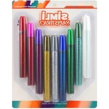 Esranın Dünyası Simli Yapıştırıcı Seti, 9'lu (1 Beyaz Lazer + 8 Altın Simli)