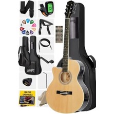 Esranın Dünyası Profesyonel Elektro Akustik Gitar Seti - 4/4 Yetişkin Boy