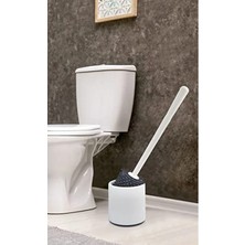 Esranın Dünyası Silikon Wc Tuvalet Fırçası | Klozet Fırçası Beyaz-Gri Oval