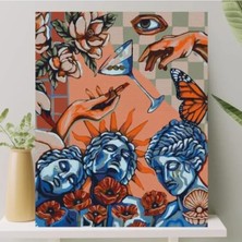 Esranın Dünyası Sayılarla Boyama Tuval Seti | Fırça ve Boya Dahil (Çıtalı) 40X50 cm