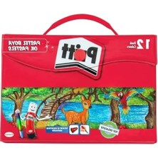 Esranın Dünyası 12'li Canlı Renkli Pastel Boya Seti - Taşınabilir Çanta ile