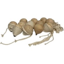 Mobilreyon 12 Adet Boyasız Ahşap Topaç + 2 Şer Metre Ipiyle Geleneksel Nostaljik Oyuncak