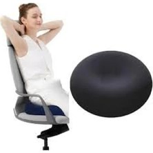 Esranın Dünyası Yuvarlak Düz Siyah Oturma Simidi - Konforlu Destek Yastığı