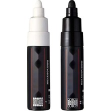 Esranın Dünyası Su Bazlı Sanat Kalemi Seti - Büyük Mermi Uçlu, Siyah ve Beyaz