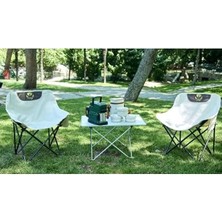 Esranın Dünyası Yüksek Kapasiteli Katlanır Kamp Sandalyesi (Krem)