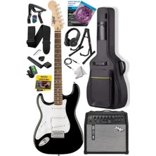 Esranın Dünyası Gül Renkli Elektro Gitar Seti: 50W Amfili