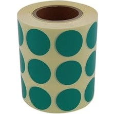 Esranın Dünyası 25MM Yuvarlak Renk Kodu Etiketler - 2500 Adet, Yeşil