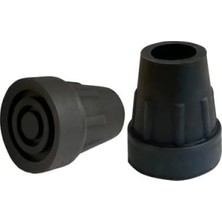 Esranın Dünyası Siyah Kauçuk Baston Ucu, 4 Adet - Kaymaz ve Kalın Taban