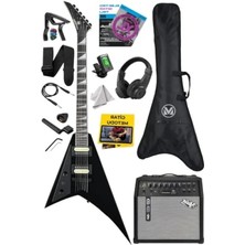 Esranın Dünyası Güvenilir V Kasa Gül Klavye 2x Zebra Humbucker 50W Amfili Elektro Gitar