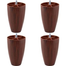 Esranın Dünyası 4 Adet 12 cm Desenli Ceviz Mobilya Koltuk Baza Destek Ayağı