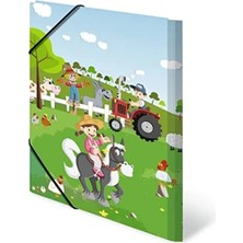 Esranın Dünyası Çiftlik Temalı A3 Lastikli Dosya - Renkli